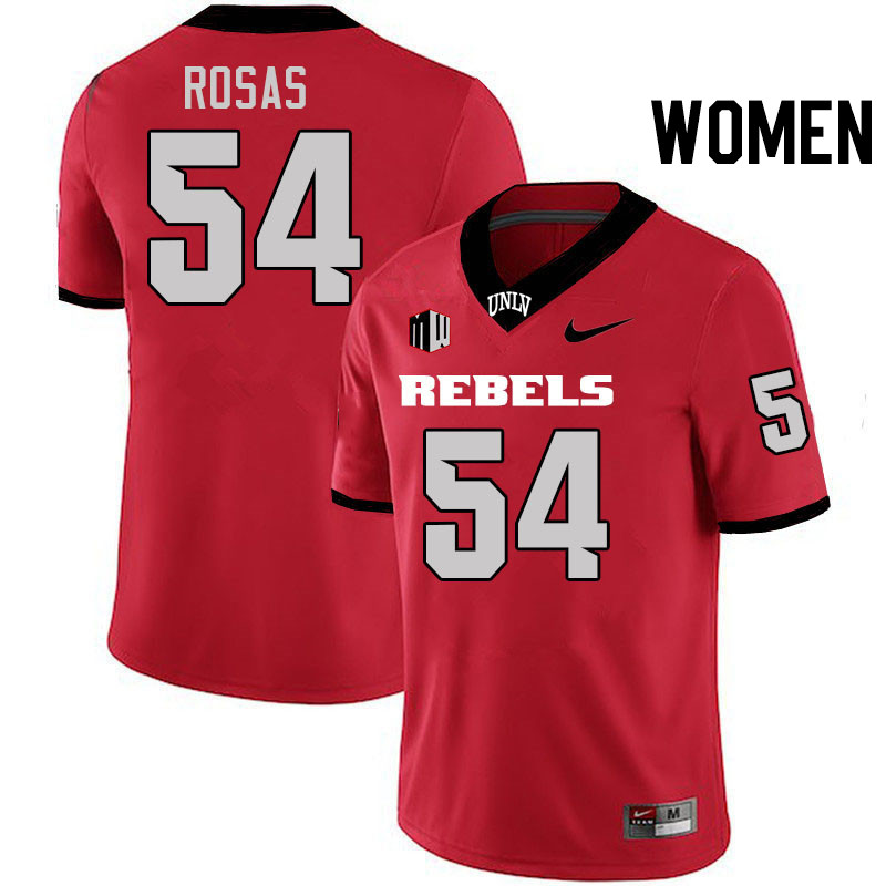 Women #54 Anthony Rosas UNLV Rebels College Football Jerseys Stitched-Scarlet